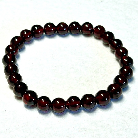 NWOT Vintage Y2K bead stretch bracelet dark red burgundy boho goth grunge - Picture 4 of 7